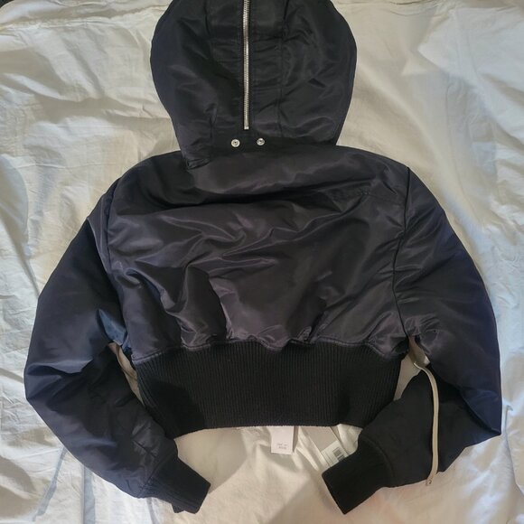 Rick Owens Black Futuristic Hooded Jacket Cropped Alice Parka M, L, XL - Picture 8 of 16